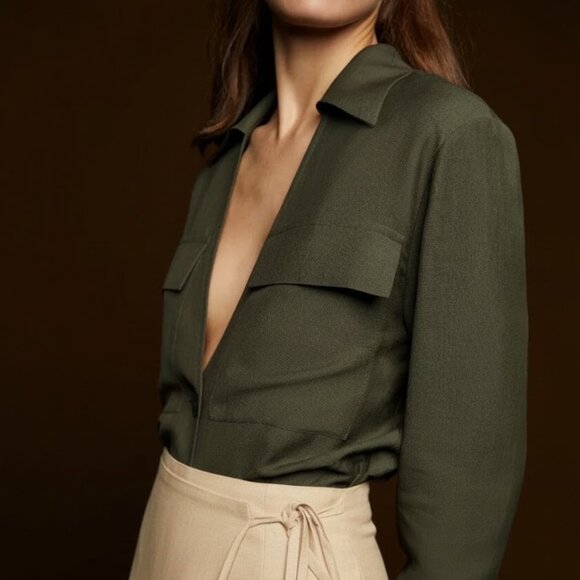 ZARA WOMAN STUDIO Shirt with Pockets Size M New With Tags $119 - Picture 9 of 12